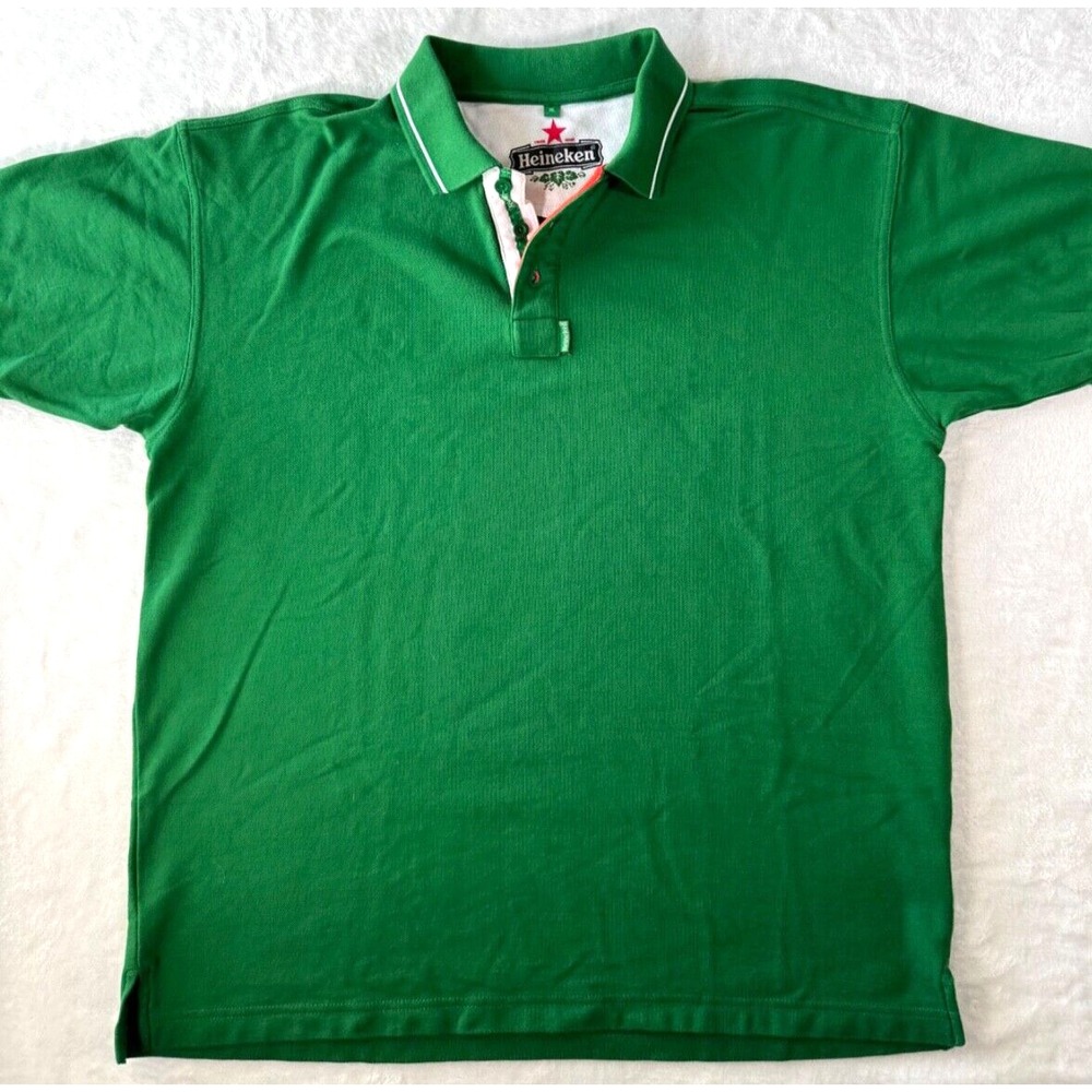 Heineken Beer Polo Shirt Mens‎ XL Short Sleeve Amsterdam Oktoberfest BierGarten